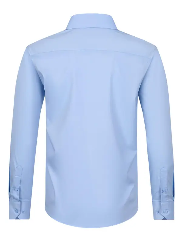 Men's Regular Fit Solid Color Button Front Shirt, Long Sleeve Woven Top For Business Work Office, Men's Top For All Seasons 7
