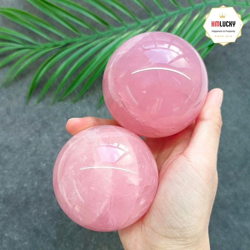 Product Introduction of Quả cầu đá phong thuỷ thach anh hồng nhiều kích cỡ hàng thiên nhiên (tặng đế gỗ) văn phòng may mắn đồ trang trí phong thủy Decor Decor Phòng Trang Trí Nhà 18
