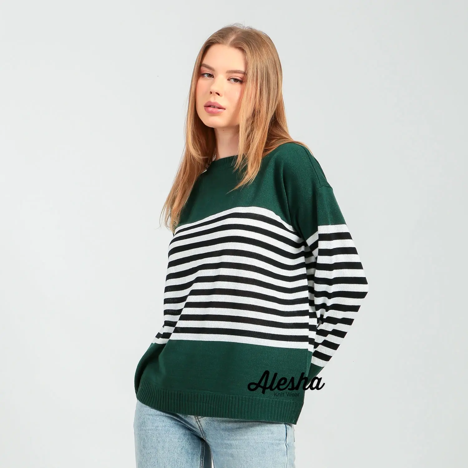 Alesha - HARU KNIT TWO TONE OVERSIZE SWEATER