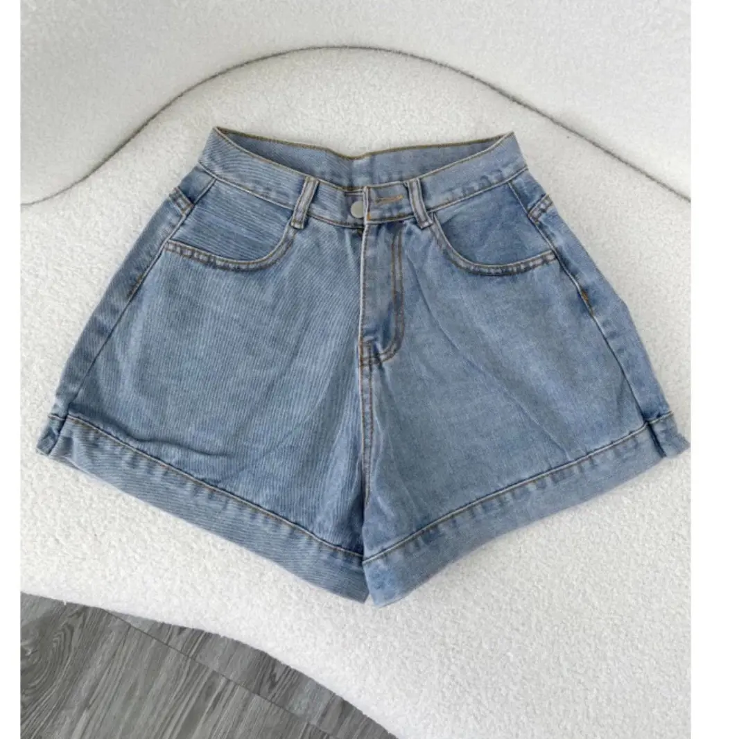 ( Size S - XL ) Quần short jean ống rộng lưng cao - Trần Ngân_Chuyên sỉ jean nữ Women Pants Denim | BigBuy360 - bigbuy360.vn