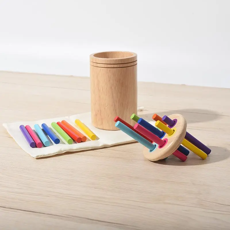 Wooden Montessori Stick Toy, 1 Set Colorful Hand-eye Coordination Classification Teaching Toy, Hands-on Ability Training, Sensory Toys for Kids, Fidget Toys, Toys for Boys, Baby Toys 7