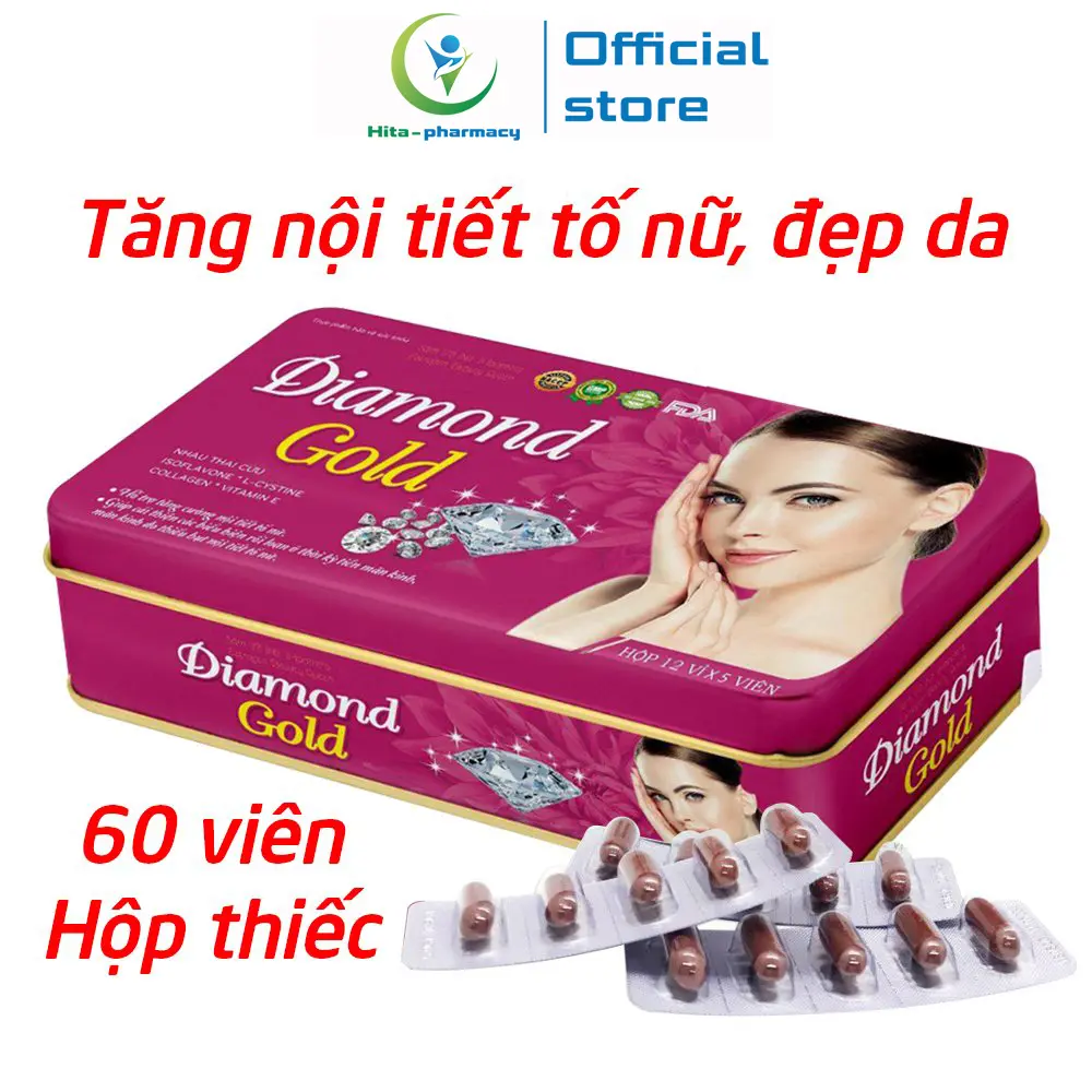 Viên Uống nội tiết Diamond Gold 60 viên cho người nám da, sạm da, tàn nhang, da nhăn nheo