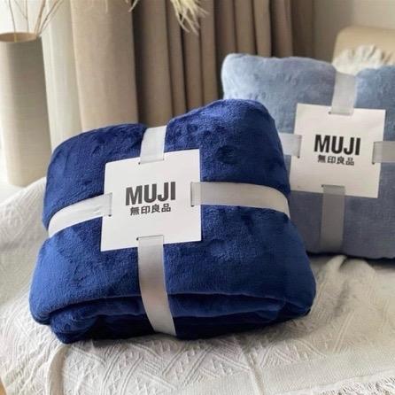 Chăn Lông Tuyết Muji 2 lớp siêu mềm mịn 2mx2m3