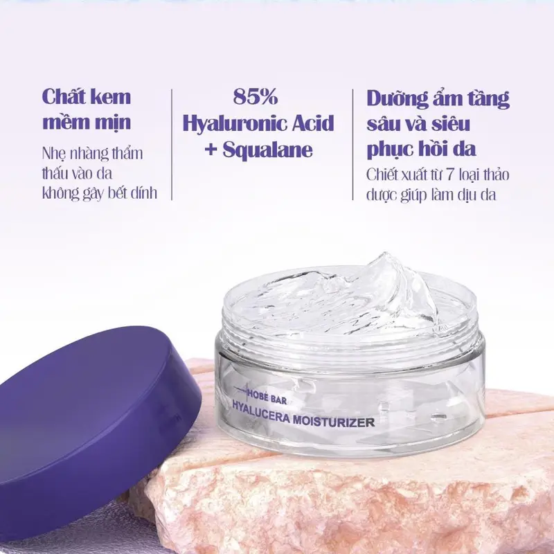 Kem Dưỡng Ẩm HOBEBAR Siêu Cấp Ẩm Dưỡng Sáng Hiệu Quả Làm Dịu Da và Phục Hồi Nâng Tone Dành Cho Mọi Loại Da Hộp 55ml Skincare Nữ 3