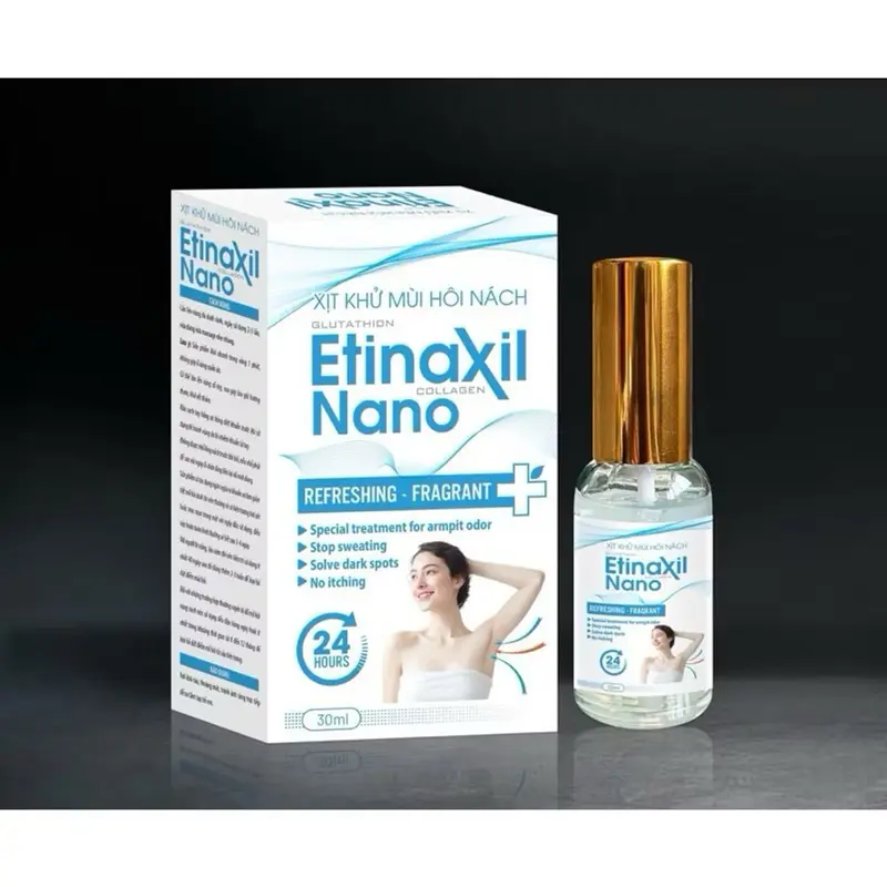 Xịt Khử Mùi 2 trong 1 GLUTATHION ETINAXIL NANO 30ML - Khử Mùi Hôi Nách, Hôi Chân, Ngăn Tiết Mồ Hôi, Mùi Cơ Thể 24H 1