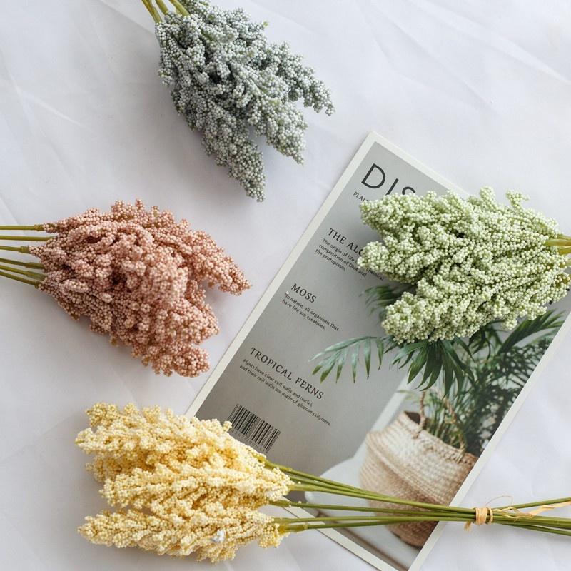 Product Introduction of 6pcs/set Grain Artificial Party Wedding Bouquets Touch Real Fake wer Plant Home Decor 14