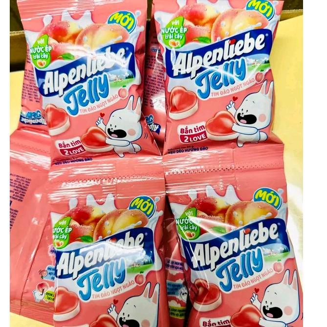 Combo 4 gói  Kẹo dẻo Alpenliebe Jelly Hồng đào ngọt ngào là sản phẩm mới của Alpenliebe. Chua Ăn Vặt