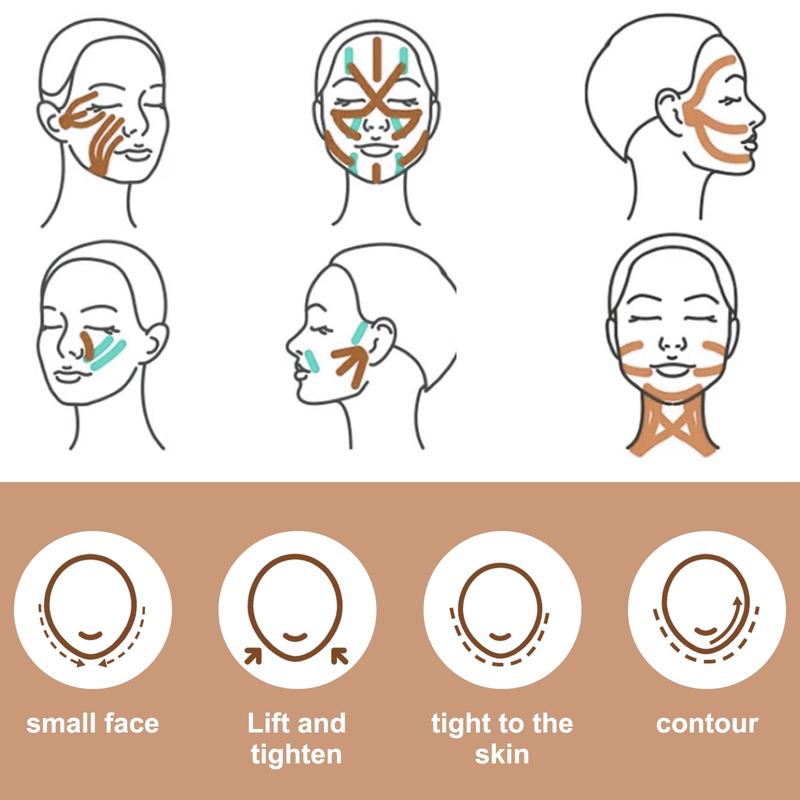 Facial Myofascial Lift Tape, 1 Box Face Lifting Tape, Face Toning Belts for Firming and Tightening Skin, Portable Skin Care Tool for Men & Women 2