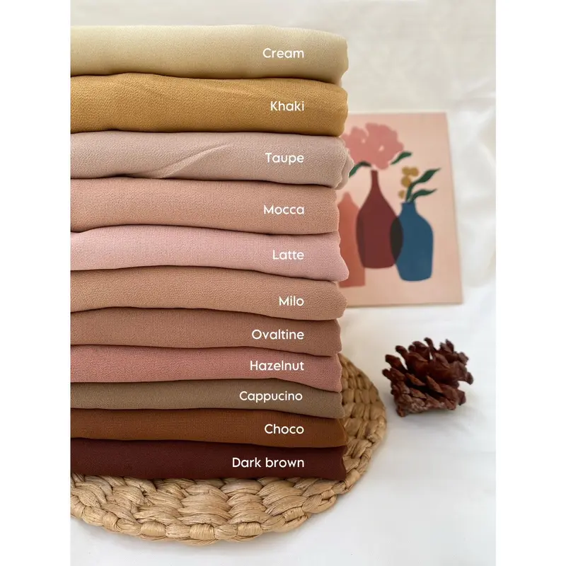 PASHMINA CERUTY BABY DOLL JAHIT TEPI / PASHMINA CERUTY POLOS PREMIUM 6