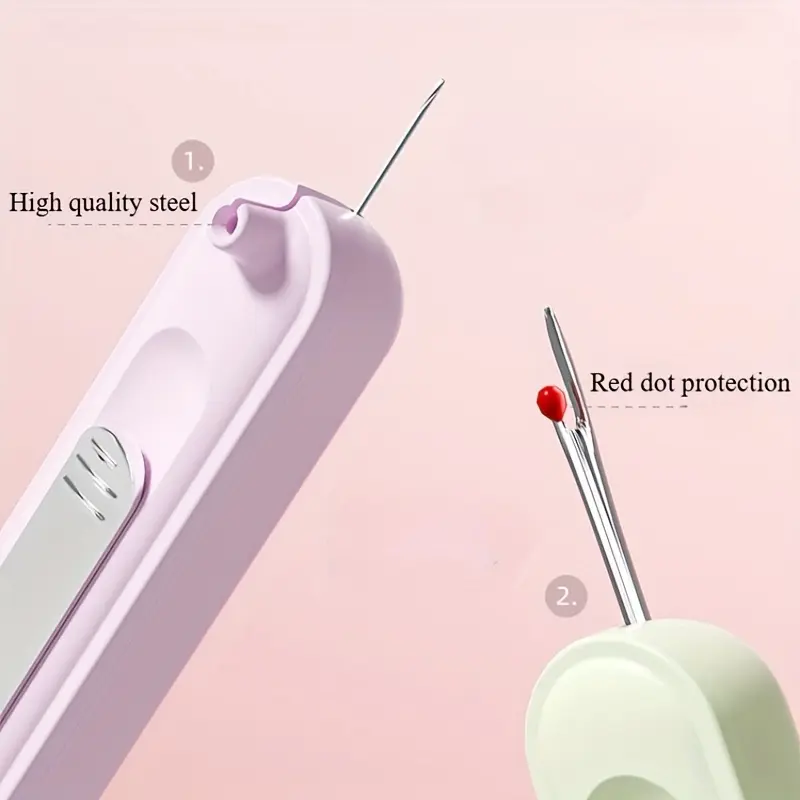 Kim chỉ thêu chỉ dễ dàng, Bộ 3 cái, Phụ kiện may tay đa chức năng, với máy rạch đường may tích hợp, tẩy đường may và máy khâu, Màu sắc Ngẫu nhiên, Thích hợp cho người cao tuổi 7