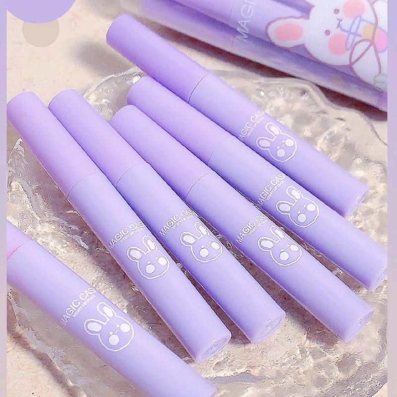 Magic Casa lipstik matte Waterproof lipglaze lipmatte lipglos velvet liptint Purpel tahan lama 1