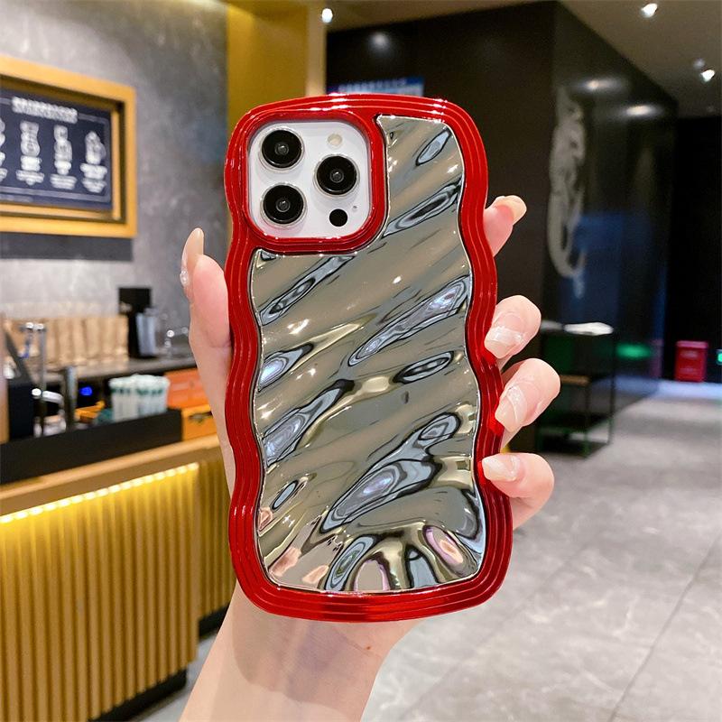 Product Introduction of Electroplating wavy edge is suitable for iphone15promax/15pro/15/14/14 promax/14pro/13promax/13/13pro/12/12promax/12pro/11 two-in-one women's mobile phone case 6