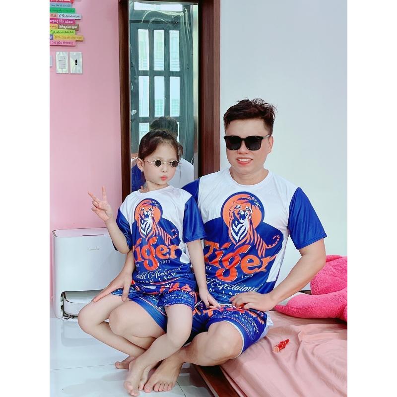 Product Introduction of Đồ bộ thể thao nam in 3D ️THUN LẠNH️ mùa hè thoáng mát,Sét quần áo mặc nhà đi chơi vải tốt hoạt tiết BIA TIGER XANH K0 34