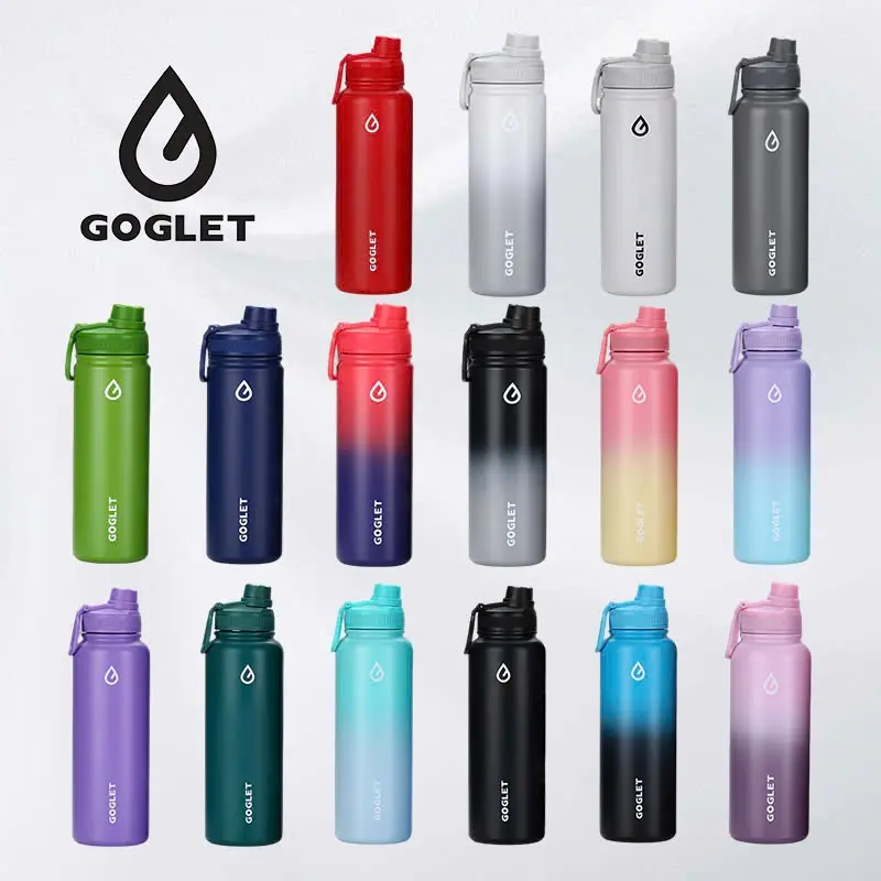 GOGLET Bình Giữ Nhiệt Thể Thao Inox 304 Cao Cấp - Giữ Lạnh 12-24 Giờ, 3 Size, 16 Màu Thời Thượng, Nắp Bật Tiện Dụng, Không Bám Mùi, Dễ Vệ Sinh, Hot Trend