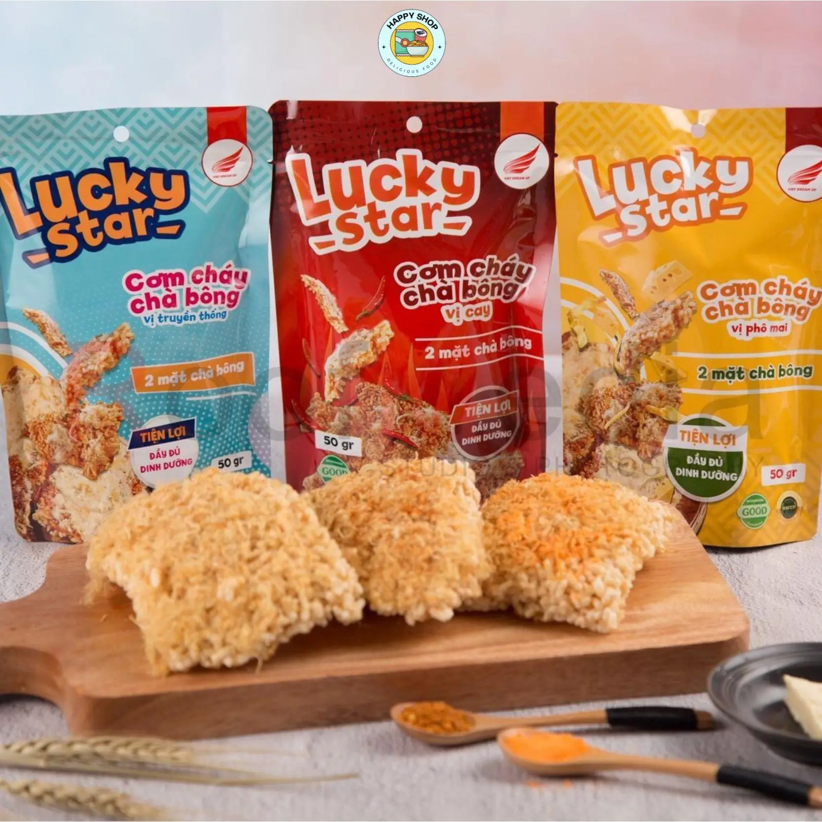 Cơm cháy chà bông Lucky Star 50g - Vị Truyền Thống / Vị Cay
