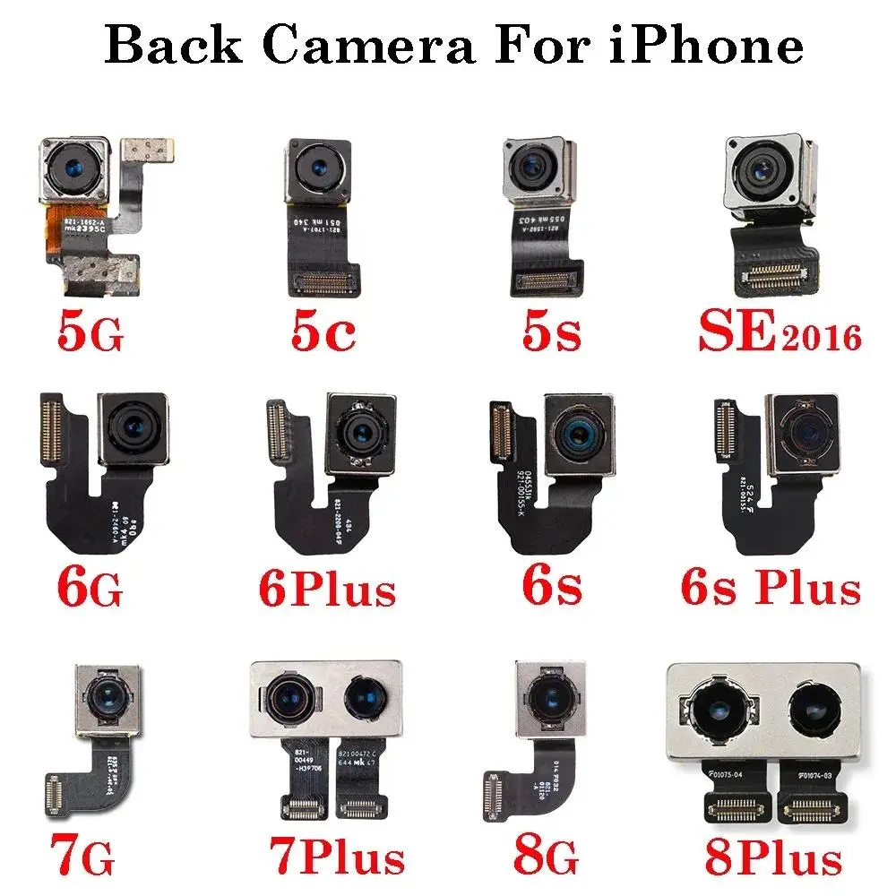 Camera Sau Được Kiểm Tra, 1 Cái, Có Mô-Đun Đèn Lung Linh Và Cáp Dẻo Cảm Biến, Tương Thích Với iPhone 5, 5S, 5C, SE, 6, 6S, 7, 8 PLUS, Camera Sau