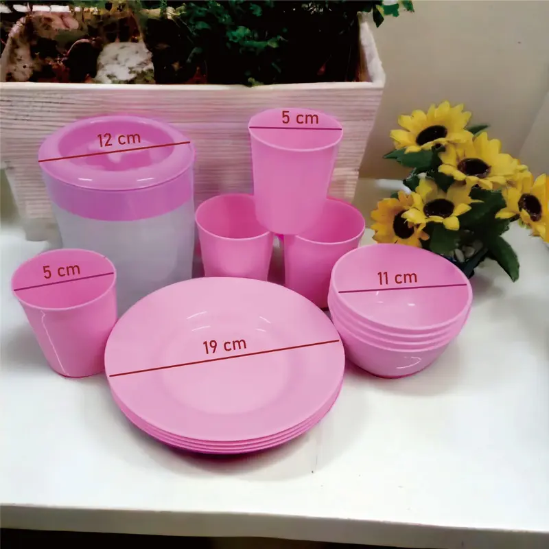 SAKURA SET UKURAN  MEDIUM  TEKO SET 1,2L 1Pcs + PIRING 7inch 4pcs + Mangkok Mini 4pcs 1