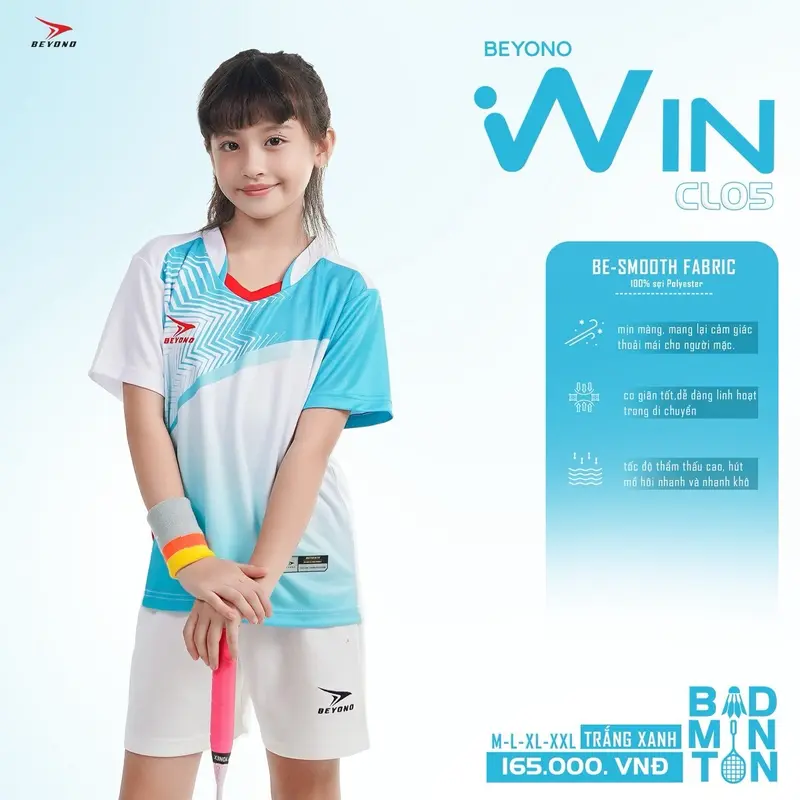 Áo cầu lông trẻ em Beyono Win CL05 1