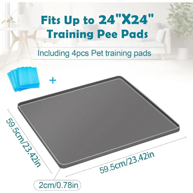 Dog Pee Pad Holder, 1 Count Non-slip Dog Pee Pad Holder with 8 Counts Holder Clips & 4 Counts Pet Training Pads, Pet Supplies for Indoor Outdoor 1