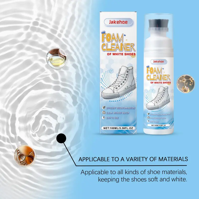 Foam Cleaner for White Shoes,  1/2 Counts Shoe Cleaner with Brush, Household Cleaner for Daily Cleaning, Sneakers, Shoes, Home Care Supplies, Footwear 6