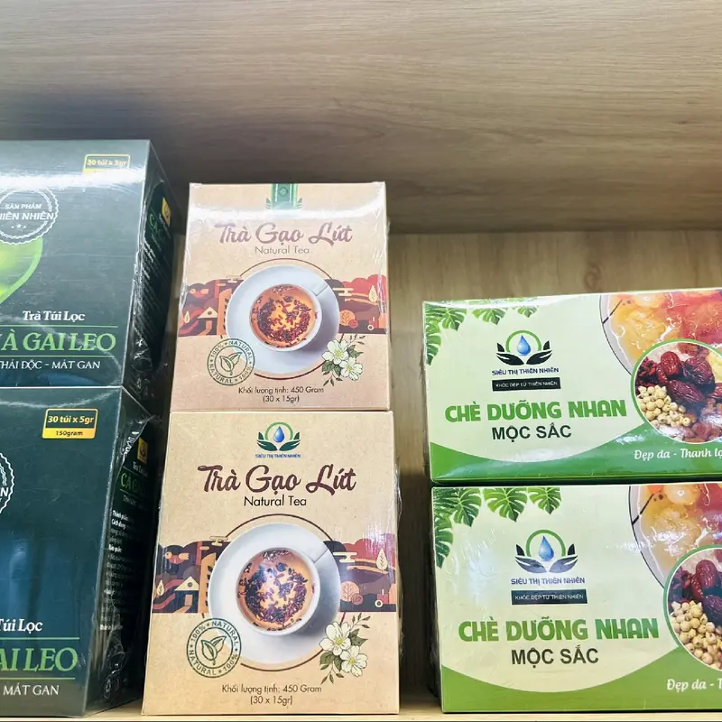 [hộp 450gr] Trà gạo lứt thảo mộc túi lọc Nature Tea Siêu Thị Thiên Nhiên Không đường Hữu cơ Tự nhiên 30 gói nhỏ túi lọc Nước Trà Chè 6