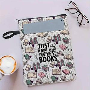 Funda para libro, funda para libro de poliéster impermeable con bolsillo extra y cremallera suave, regalo ideal para amantes de los libros, bibliotecarios, profesores y graduados