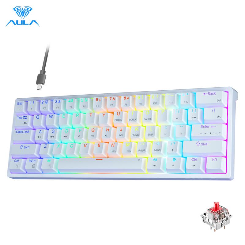 AULA F3261 60 percent wired mechanical gaming keyboard white - TikTok Shop