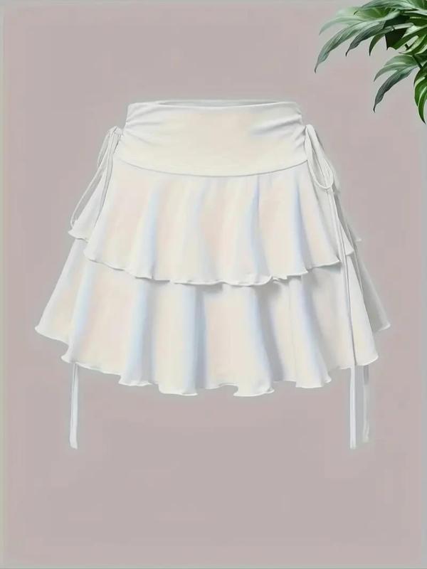 Women's Solid Ruched Skirt, Casual Fashion Short Skirt for Daily Outdoor Wear, Ladies Bottoms for Summer Valentine's Day, gift 4