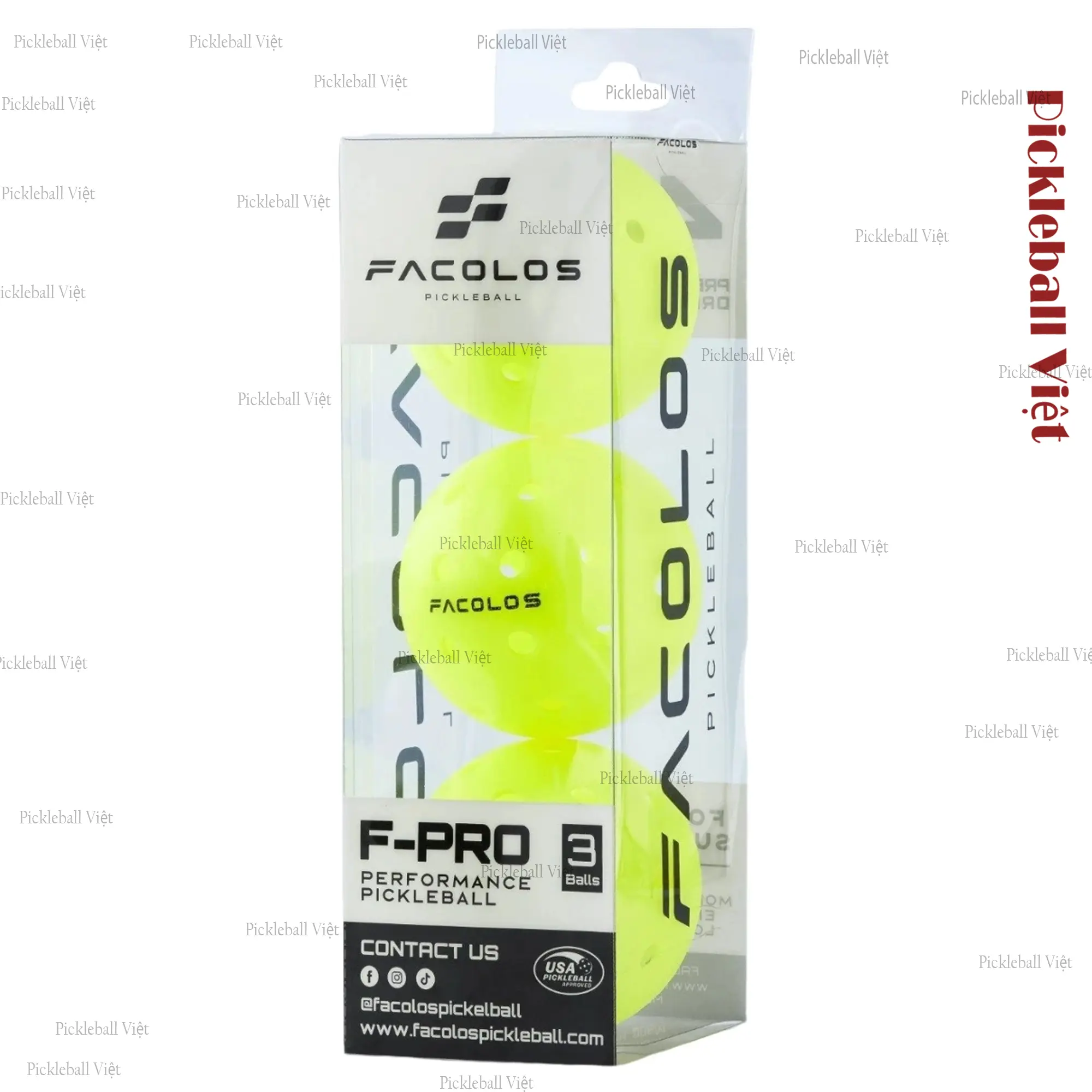 Bóng Pickleball Facolos F-Pro Performance (Hộp 3 quả) - Pickeball Việt - sport