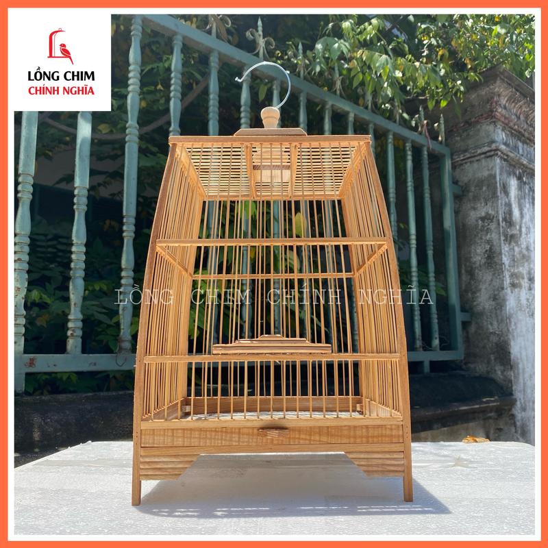 Lồng chim ốc mít hút mật khuyên,... lồng bằng gỗ form thái nhỏ kích thước 22x22x27 tặng kèm áo - LỒNG CHIM CHÍNH NGHĨA