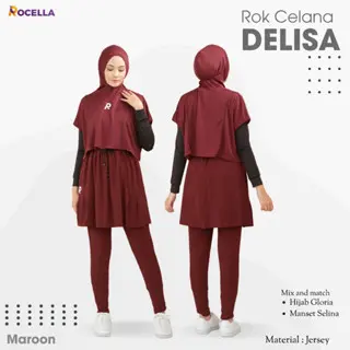 Rocella Setelan Olahraga Hijab setelan Gloria dan Rok Celana Delisa  Outfit Olahraga Rocella Rok Celana Olahraga Pakaian Olahraga Jogging Running Senam Lari Muslimah 7