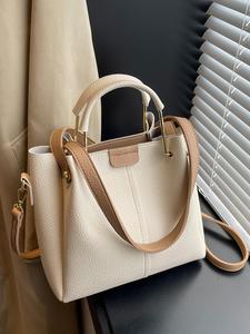 女性のファッショナブルなソリッドカラーバッグ、カジュアルな汎用ジッパーショルダークロスボディバッグ、トレンディな高品質の日常通勤バッグ、スリング財布