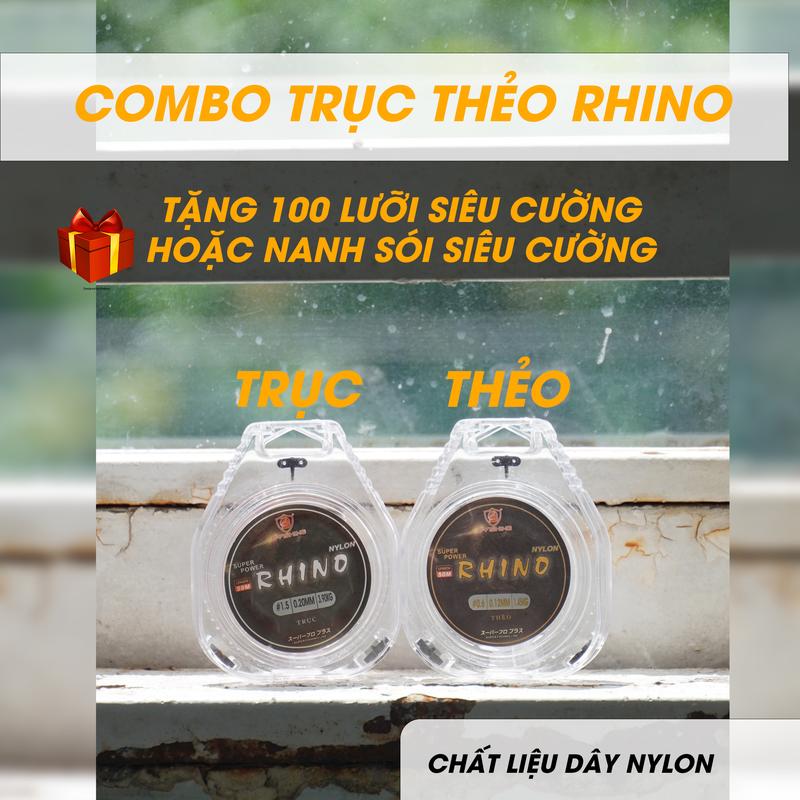 [COMBO TRỤC THẺO TẶNG 100 LƯỠI] Dây câu cá Trục, Thẻo Rhino Chất liệu Nylon Dài 50m Tặng 100 Lưỡi Siêu Cường Rô Phi Hoặc 100 Lưỡi Nanh Sói  Bắt Cá Đi Câu Câu Cá Fishing Fish