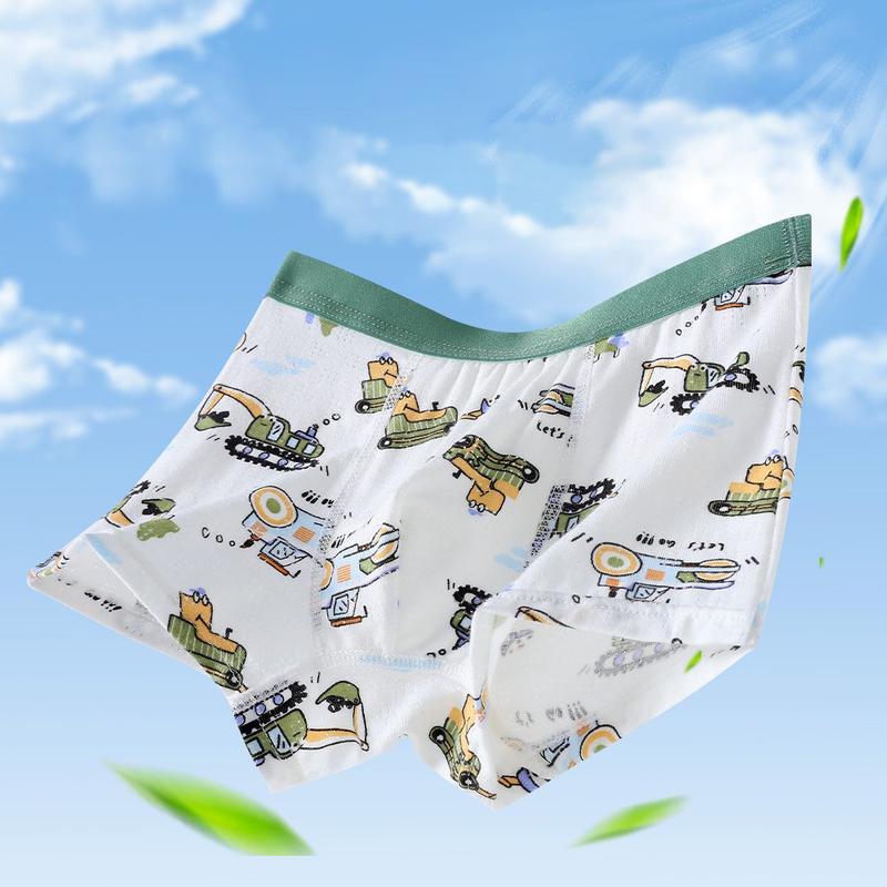 Quần Lót Lụa Dễ Thương, Dành Cho Bé Trai, 4 Cái Mỗi 1 Lô, Quần Đùi Hoạt Hình, Thích Hợp Cho Bé Trai Và Trẻ Em, Đồ Lót Mỏng Mùa Hè, Đồ Lót In Hình Khủng Long 2