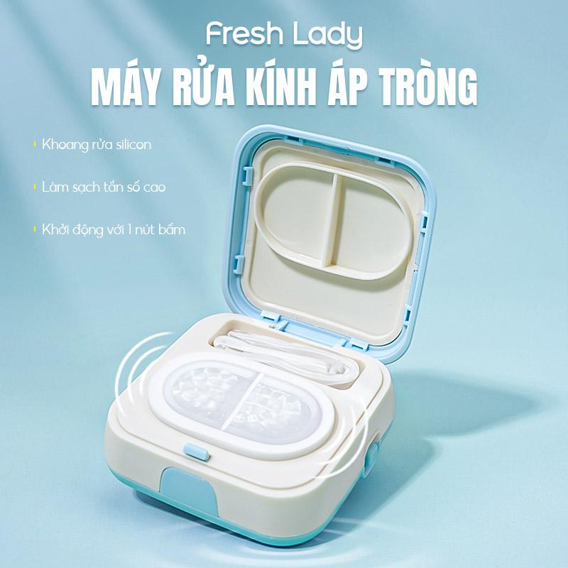 Máy rửa lens sóng âm Freshlady Nhỏ gọn tiện lợi Tiện lợi dễ dàng sử dụng Tự chuẩn bị pin Màu sắc ngẫu nhiên