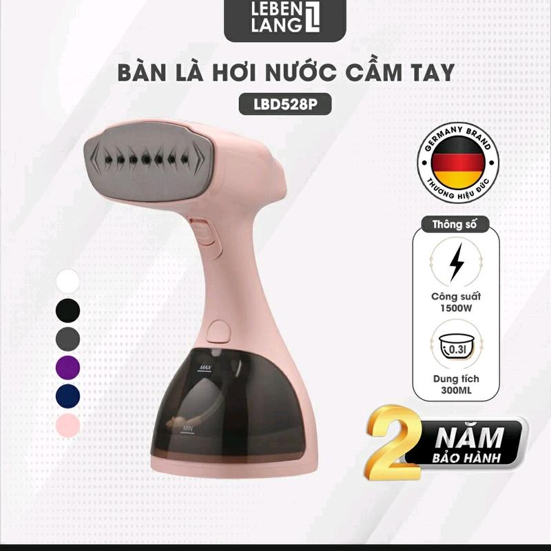 Bàn là, ủi hơi nước cầm tay LEBENLANG LBD528 ĐỨC, công suất lớn 1500W. bảo hành 24 tháng: là nhanh khỏe, bền máy Ủi Quần Áo Là Quần Áo Bàn Là Hơi Bàn Ủi
