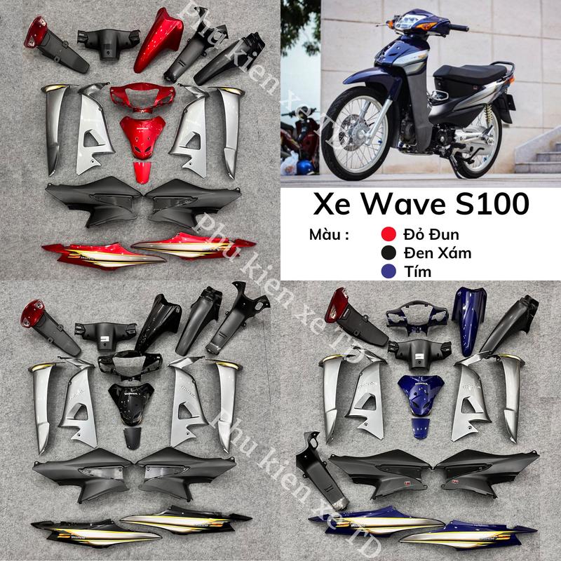 Dàn Áo Wave S100 - Wave Lớn TD Cao Cấp [Tặng Tem 3 Lớp] - Bộ Nhựa Wave Rs Đời 2006-2016- Bộ Áo Xe Wave Alpha BH 2 Năm