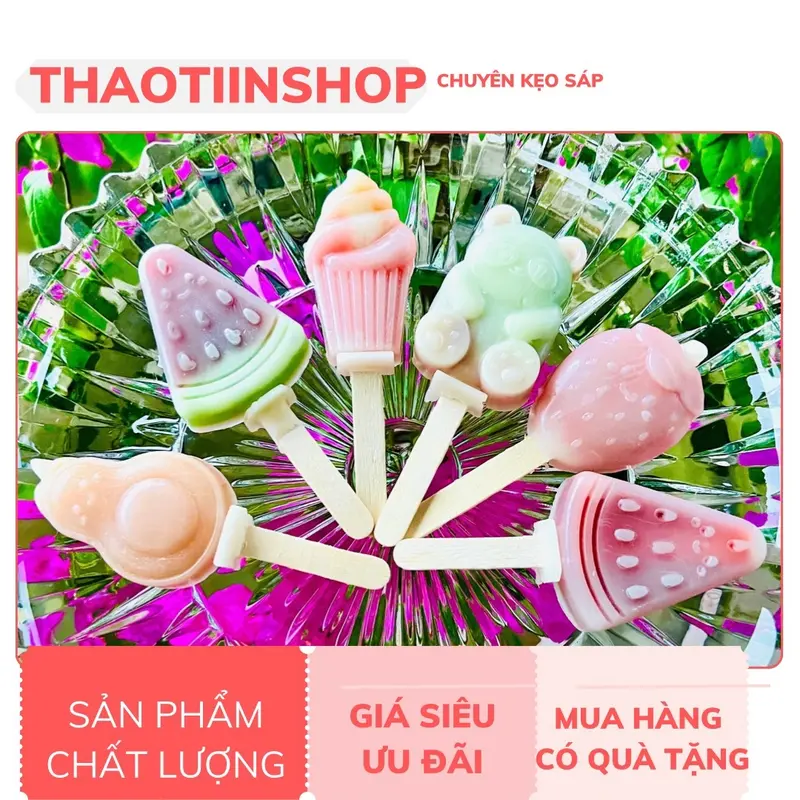 Kẹo sáp Hình Que Kem siêu hot hương vị trái cây mix vị.  Ăn Vặt Candy 4