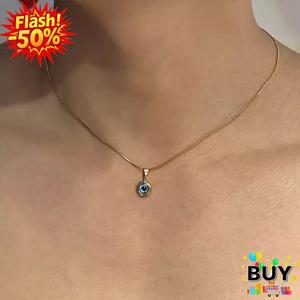 สร้อยคอเหล็กไททาเนียม สำหรับผู้ชาย ดีไซน์ตานางฟ้า ไม่จางหาย โซ่กระดูกไหปลาร้าเรียบง่าย มีสไตล์ เครื่องประดับไม่ซ้ำใคร สีเงินและสีทอง ฮิต สร้อย แฟชั่น ผู้หญิง