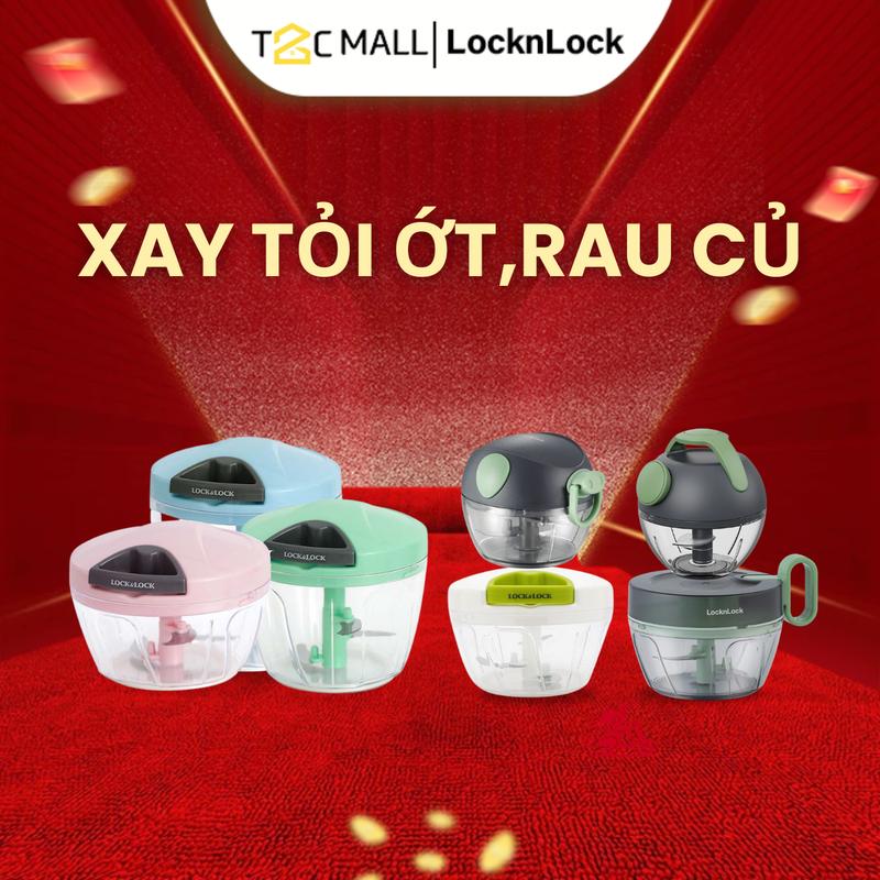 Máy xay tỏi ớt mini cầm tay LocknLock đa năng, xay và nghiền tỏi ớt, rau củ tiện lợi CKS308PIK CKS309GRN CKS310BLU Lưỡi Xay Bén Dễ Vệ Sinh T2Cmall Inox