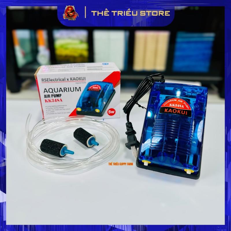Máy sủi oxy hồ cá Koukui KK-248A 1 vòi - KK-348A 2 vòi ( TẶNG Kèm đá sủi oxi & Dây oxi )