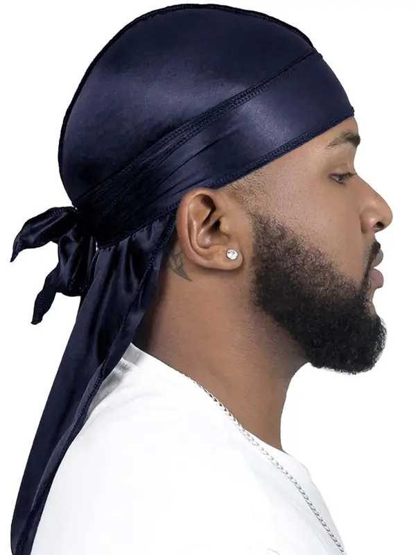 Men's Solid Color Durag, Casual Comfortable Soft Breathable Outdoor Sports Daily Hats, Fashion Bow Hat Cap Accessories for Men 6