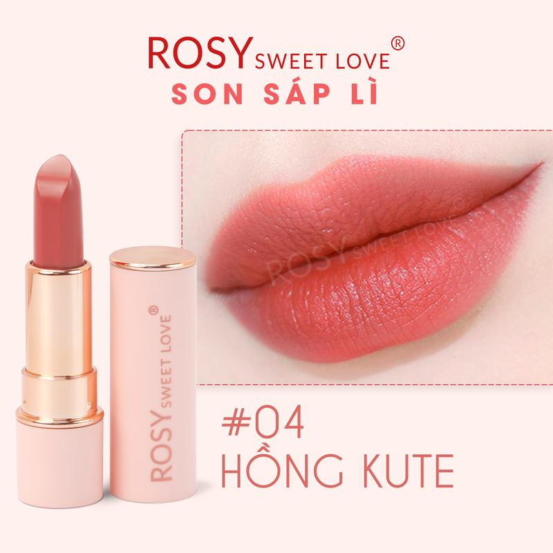 [Live TẶNG CỌ TÁN SON] Son sáp lì Rosy mới, Không Chì, Lên Màu Chuẩn, Dưỡng mềm môi, son lì, son dưỡng môi, son môi Trang Điểm Cosmetic Mỹ Phẩm Nữ Women 4