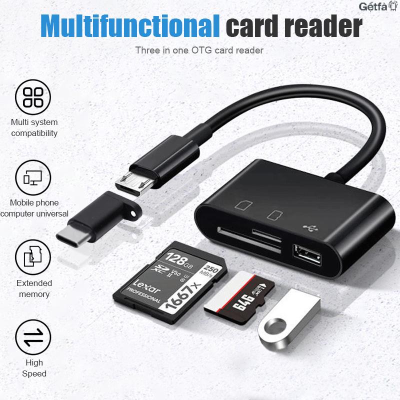 Đầu đọc thẻ đa năng 3 trong 1 dùng cho máy tính, điện thoại, thẻ OTG, thẻ SD,…