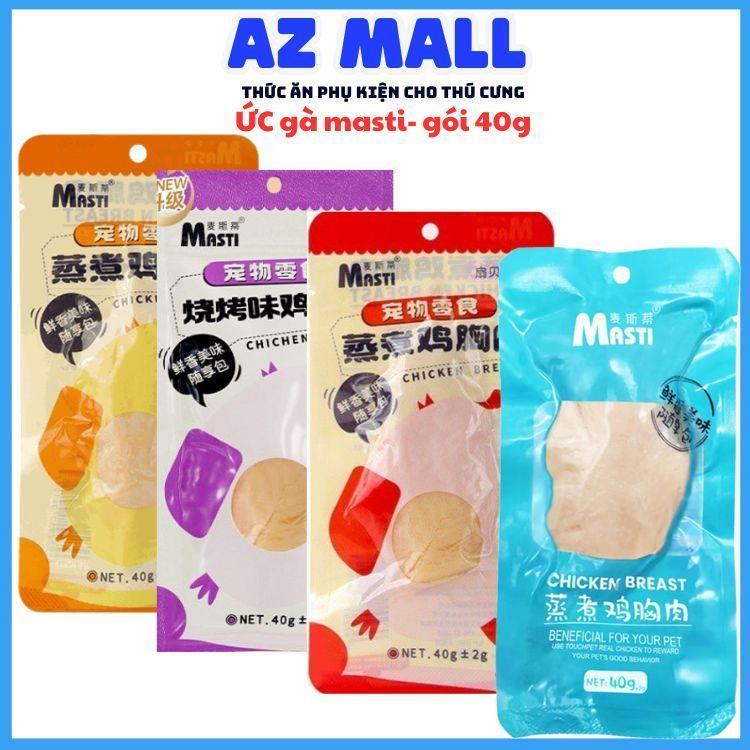 Ức gà cho mèo Masti, Pet Snack ức gà hấp ăn liền cho thú cưng gói 40g pate ức…