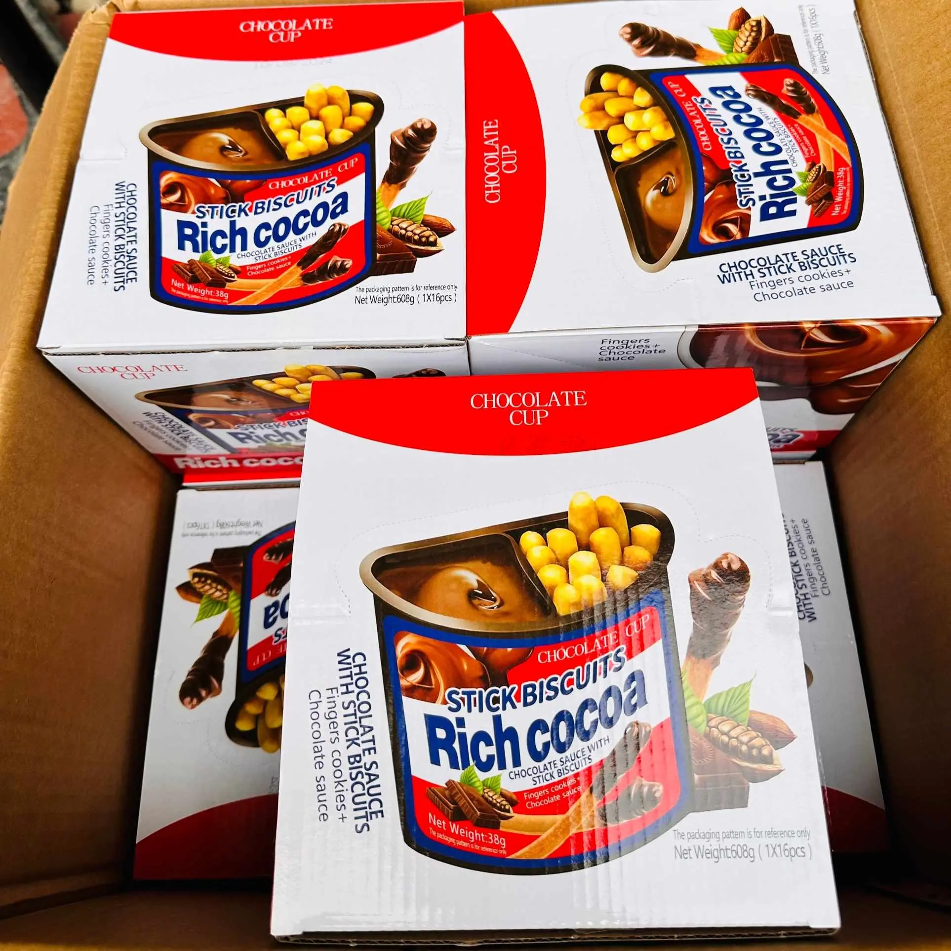 1 Thùng bánh quy chấm Socola RICH COCOA 16 hộp 38g