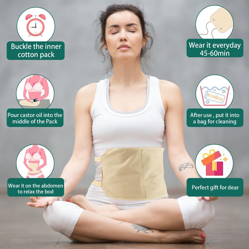 Product Introduction of Oil Pack Wrap for Waist Mess-Free Reusable Oil Packs Kit Leak-Proof Organic Bamboo Flannel Oil Pack Washable Compress Oil Pack for Body Relaxing 2jW4T 31