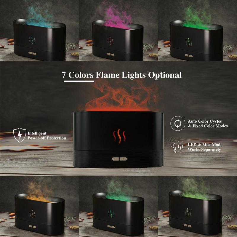 Colorful Flame Air Aroma Diffuser Humidifier with Essential Oils, With Long-lasting Scents, 7 Flame Colors Noiseless Essential Oil Diffuser for Home,Office,Yoga 3