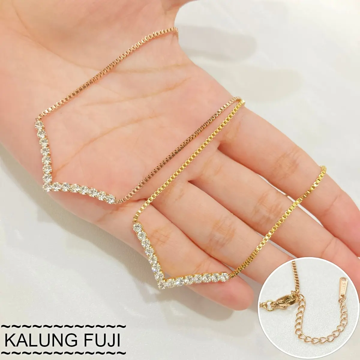 Kalung Fuji Permata Anti Karat Aksesoris Fashion Korea KT141