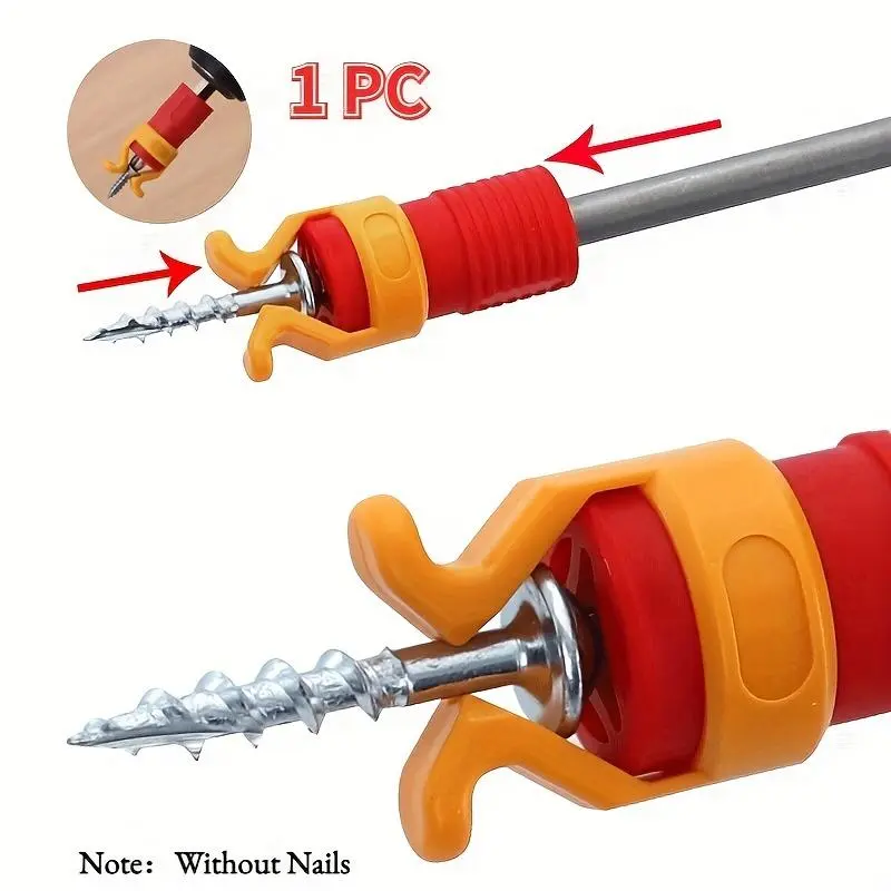 1pc Screw Fixer Holder for Woodworking Carpentry Durable ABS Plastic, Red/Orange Enhances Safety & Efficiency with Easy-Grip Design - Fits 6-8mm Shank Drill Screws
